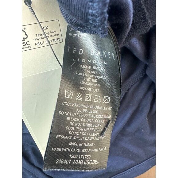 Ted Baker Womens Navy Blue IIsobel Drape Jersey T-Shirt Sz 3 - Picture 13 of 15